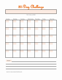 Customizable 30-Day Challenge Template Word