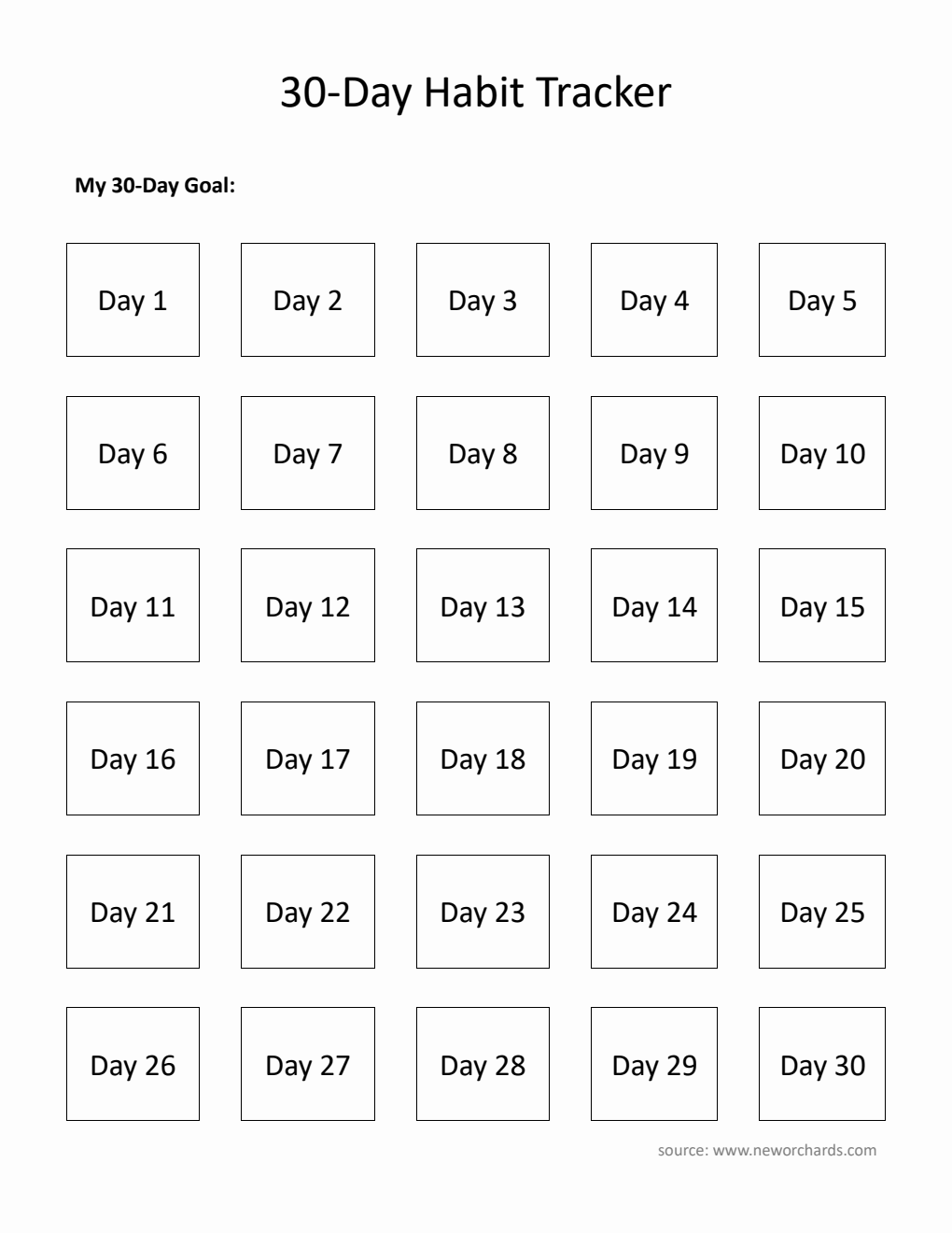 30-Day Habit Tracker  in PDF Format