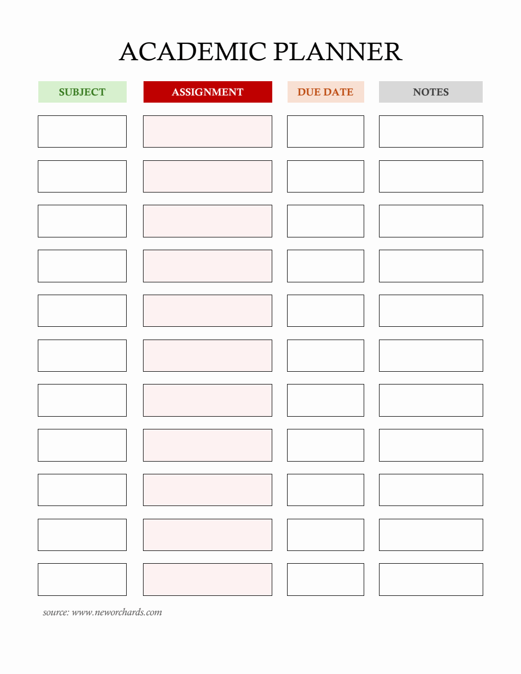 Academic Planner Template - Download and Customize in  Word