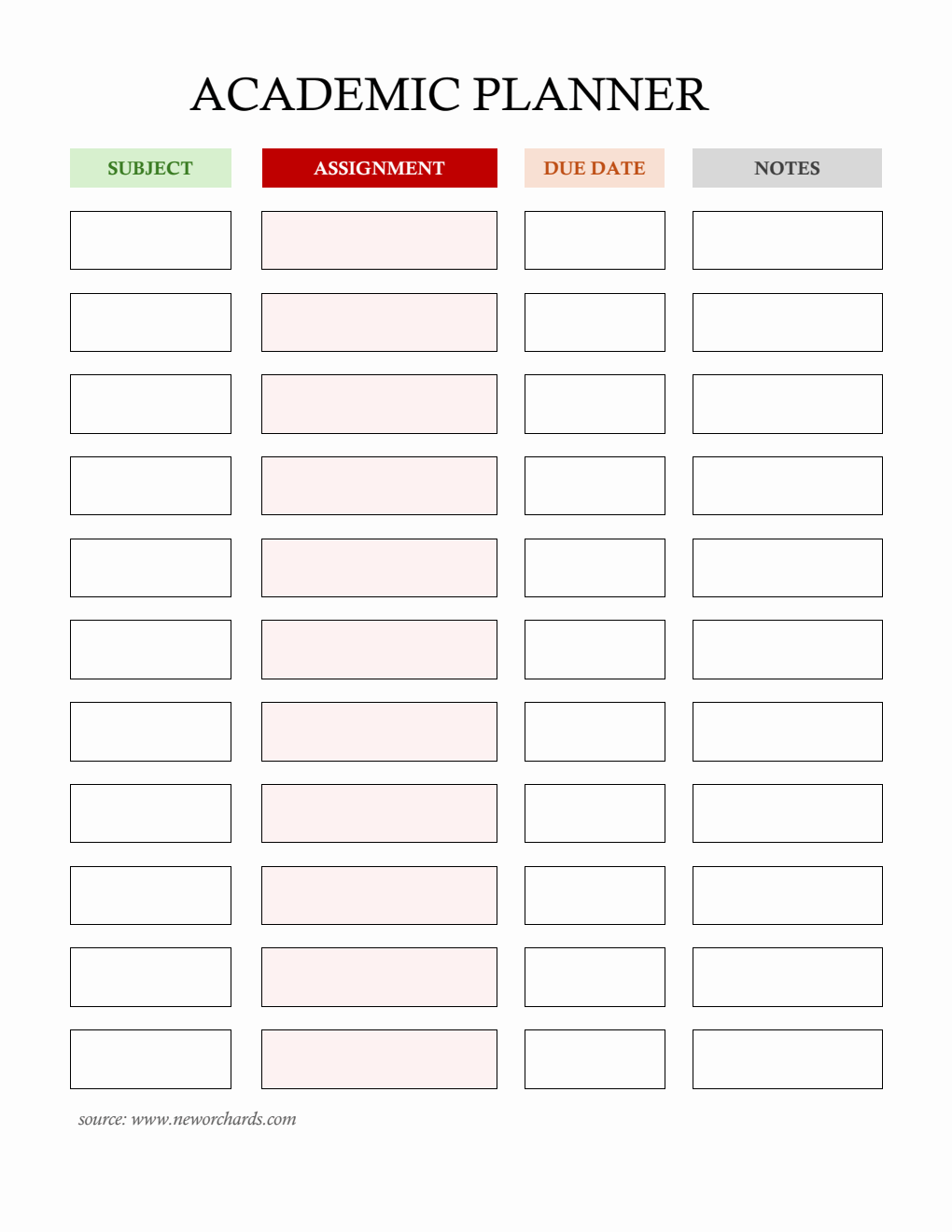 Academic Planner Template - Download and Customize in  PDF