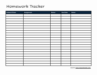 Free Downloadable Assignment Tracker (Word)