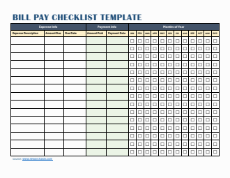 Editable Bill Pay Checklist Template in Word