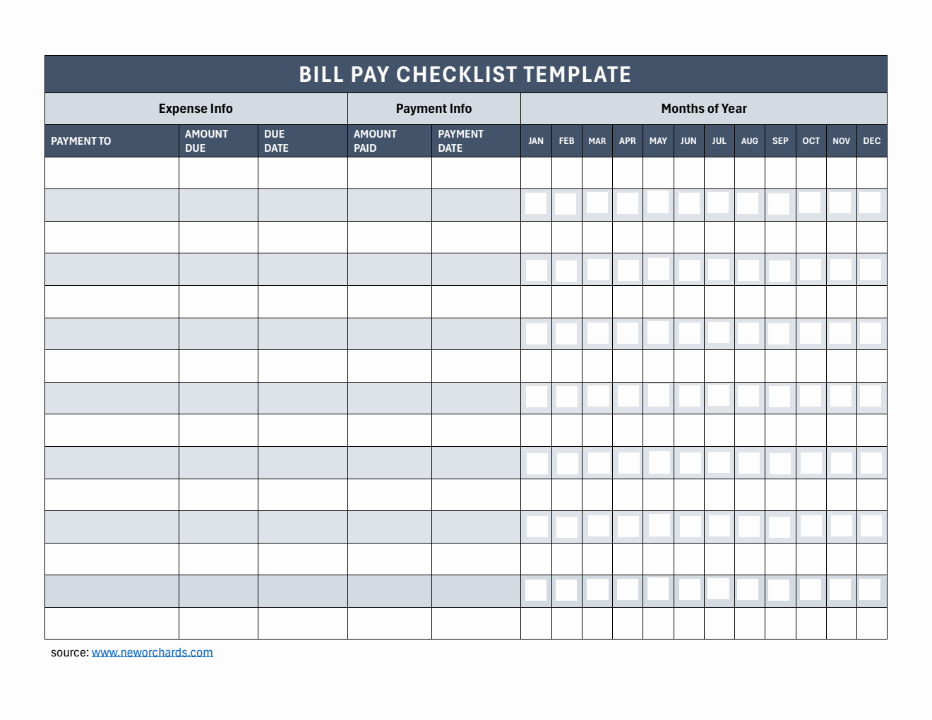  Bill Pay Checklist Template in PDF