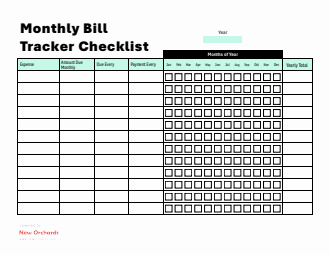 Bill Payment Tracker PDF (Customizable And Printable)