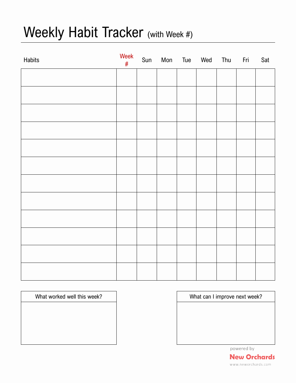 Printable Habit Tracker Journal in PDF Format