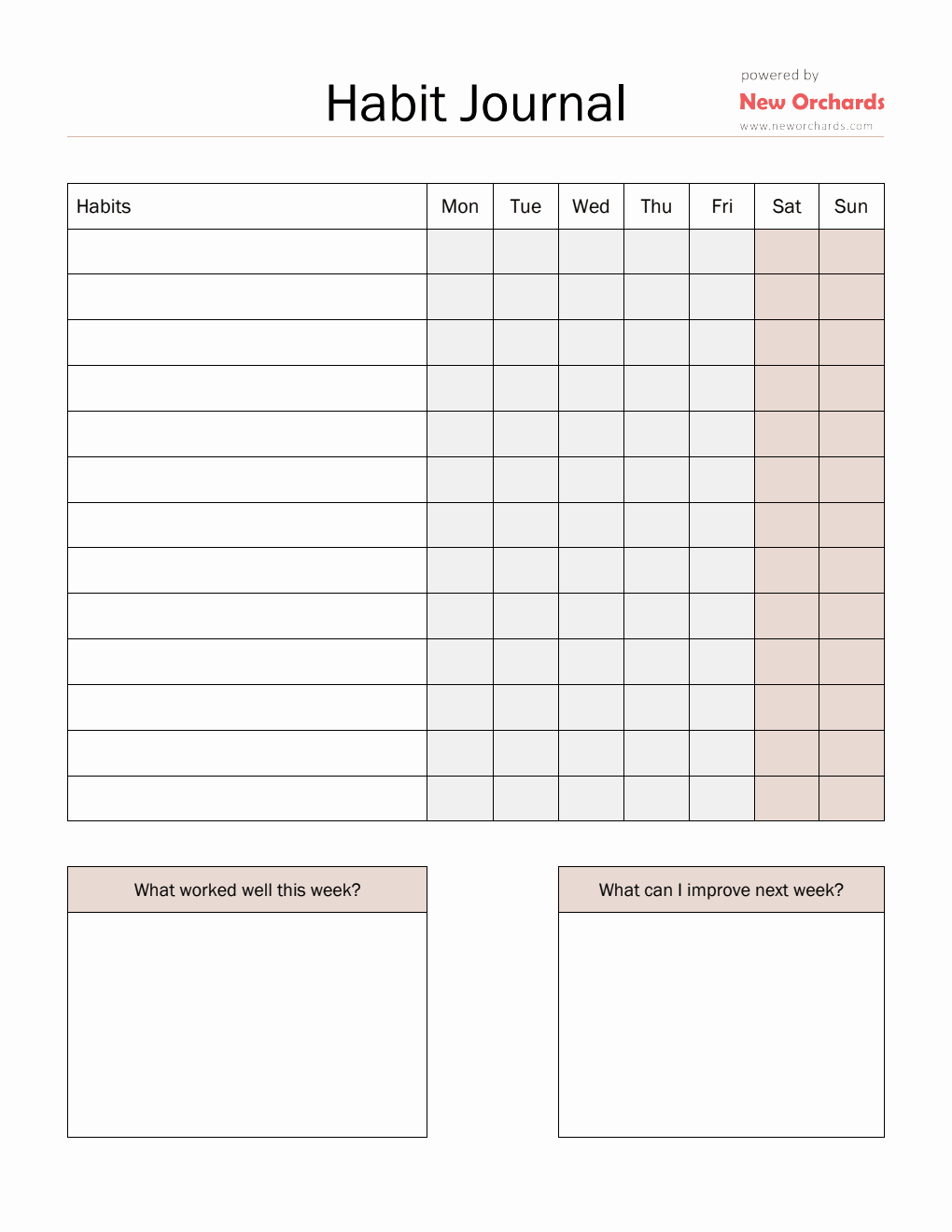 Habit Journal in PDF Format