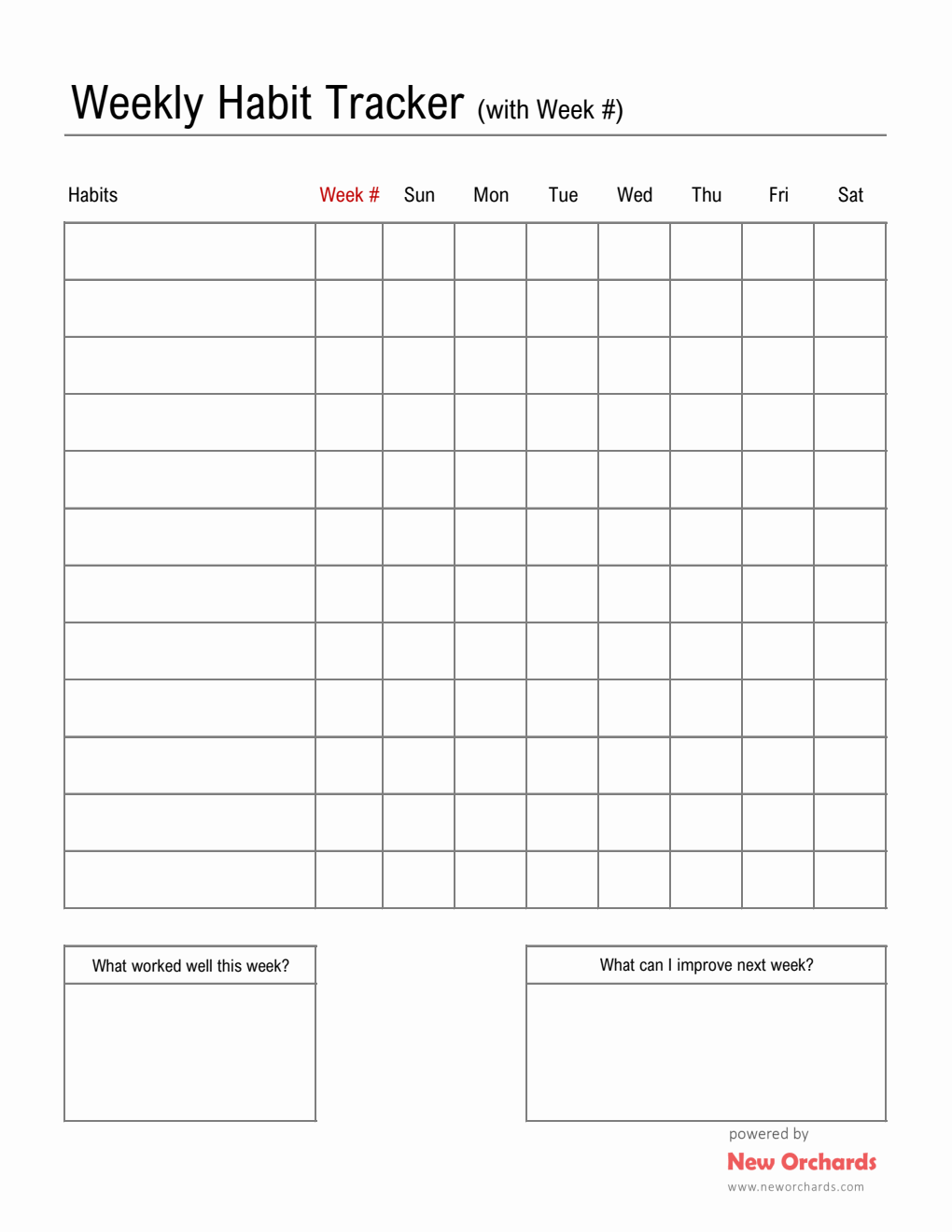 Printable Habit Tracker Journal in Excel Format