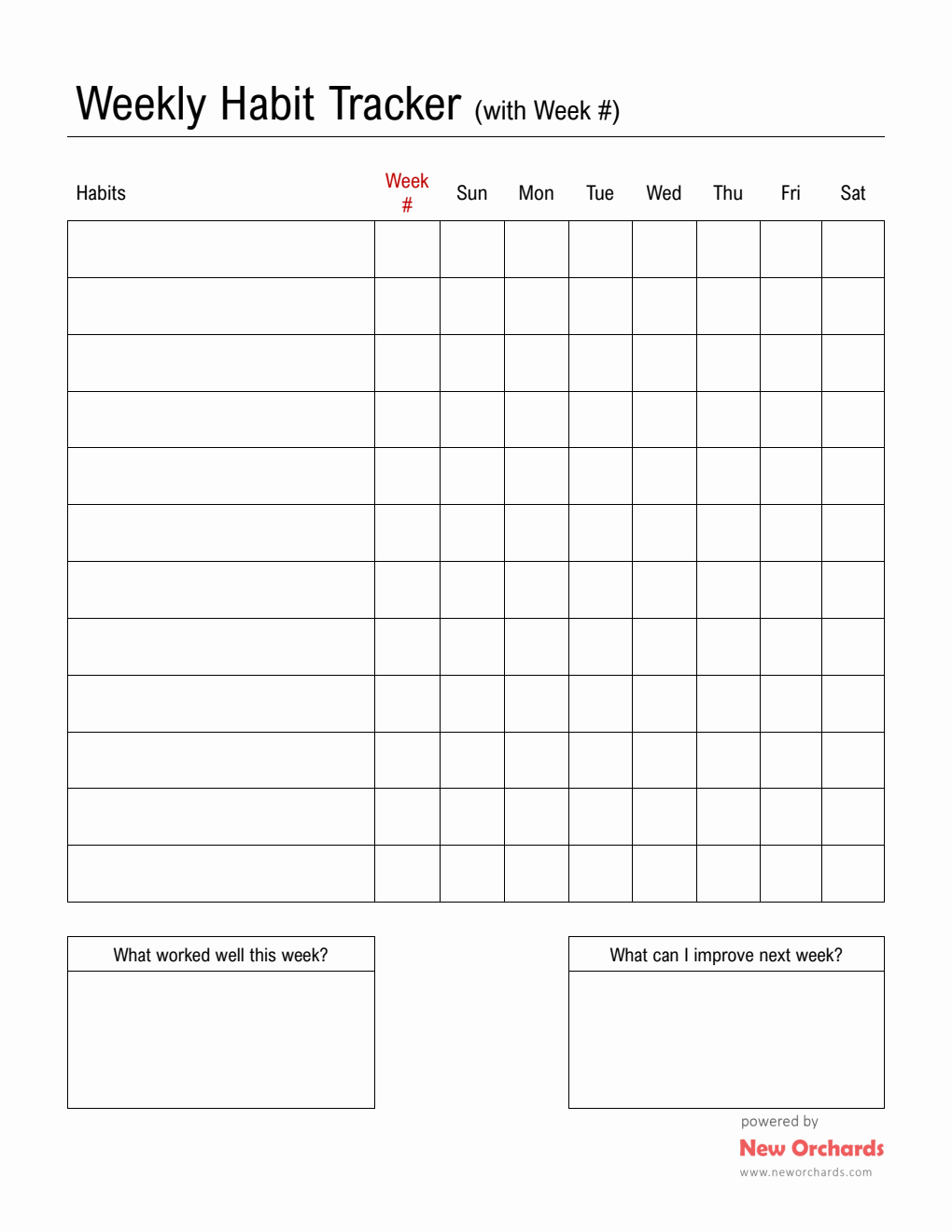 Printable Habit Tracker Journal in Word Format