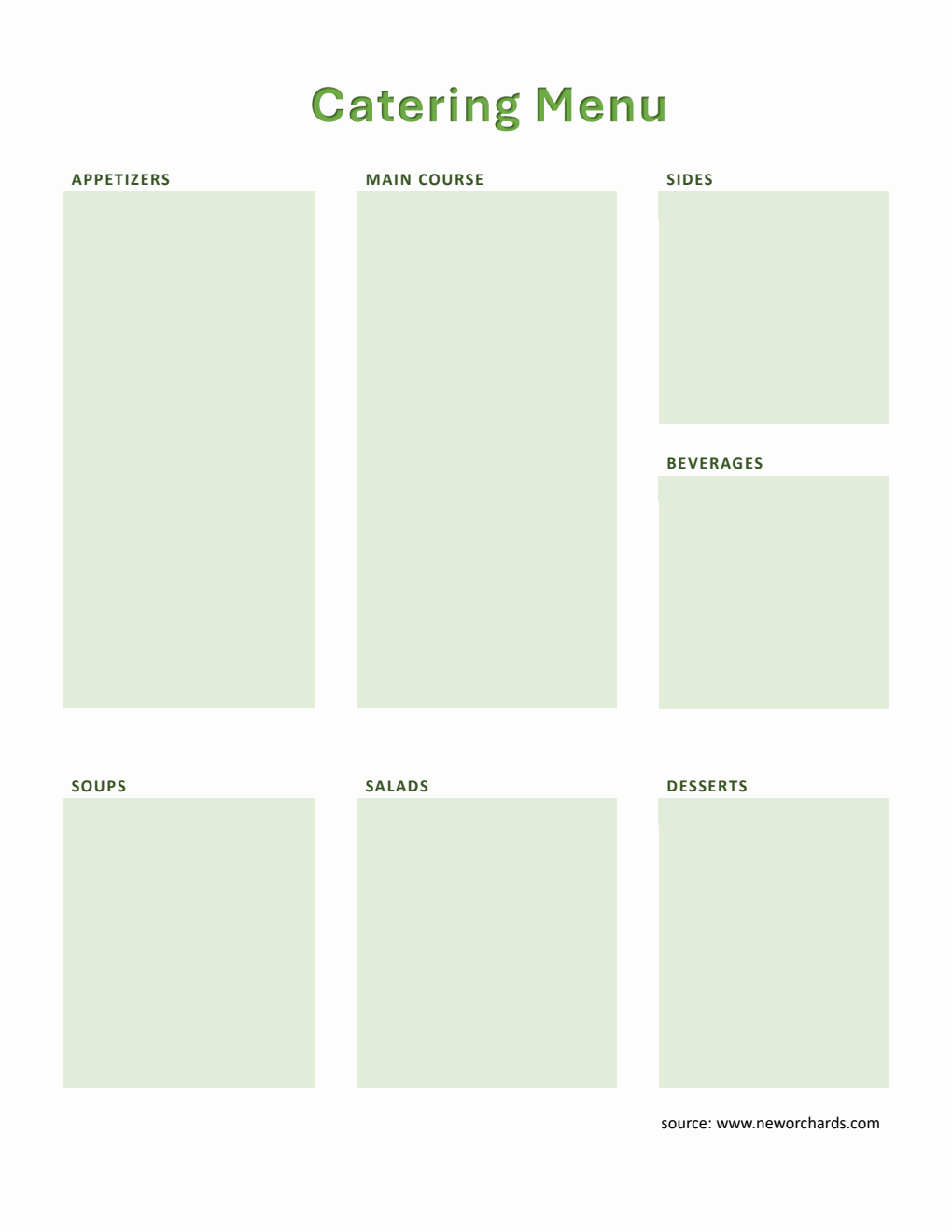 Catering Menu Template - Free to Customize in PDF Format
