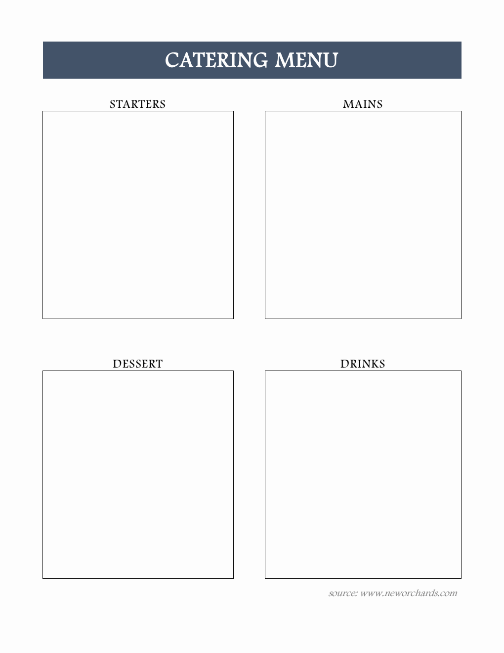 Catering Menu Template - Free to Edit in PDF Format