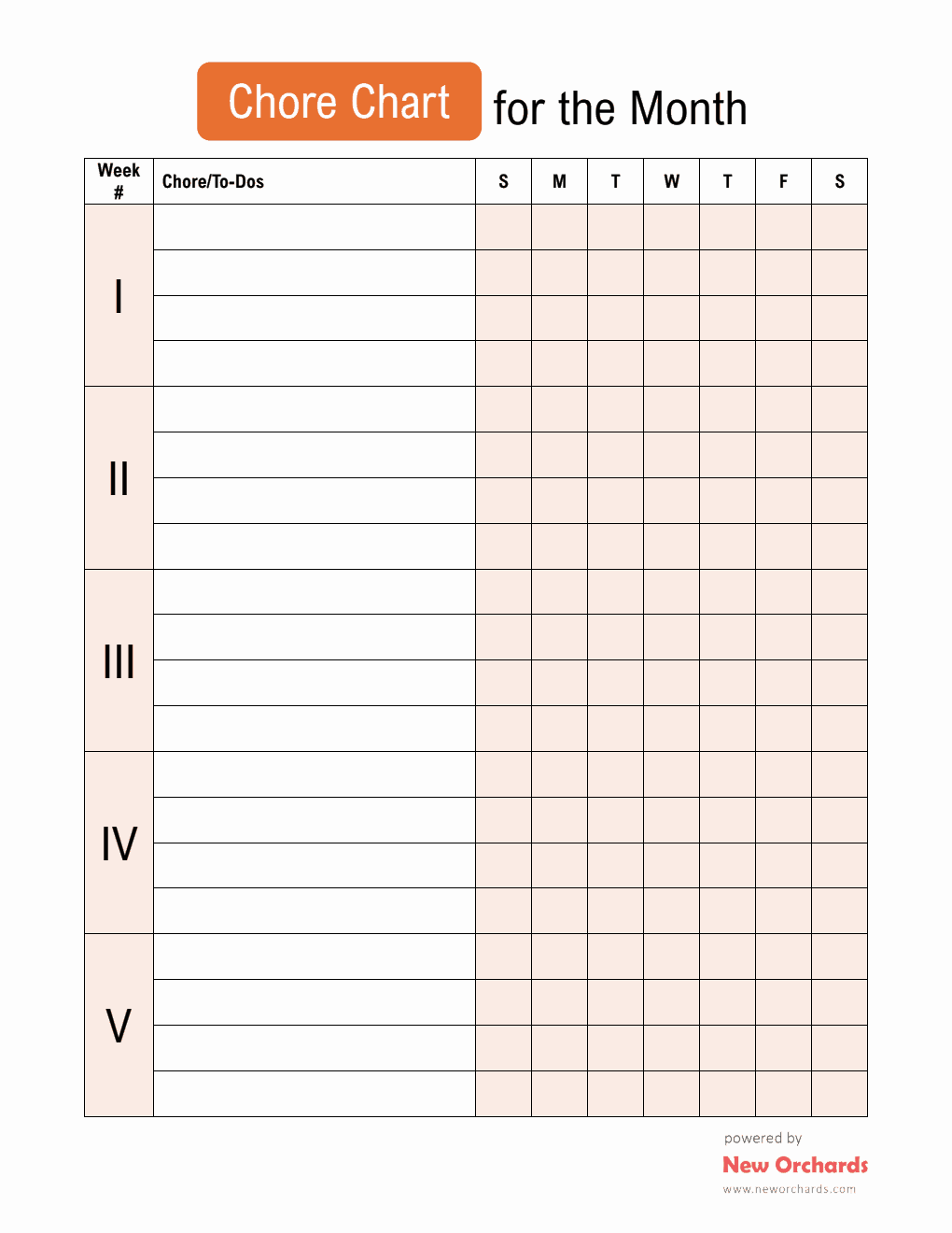 Free Chore Chart Template (PDF)
