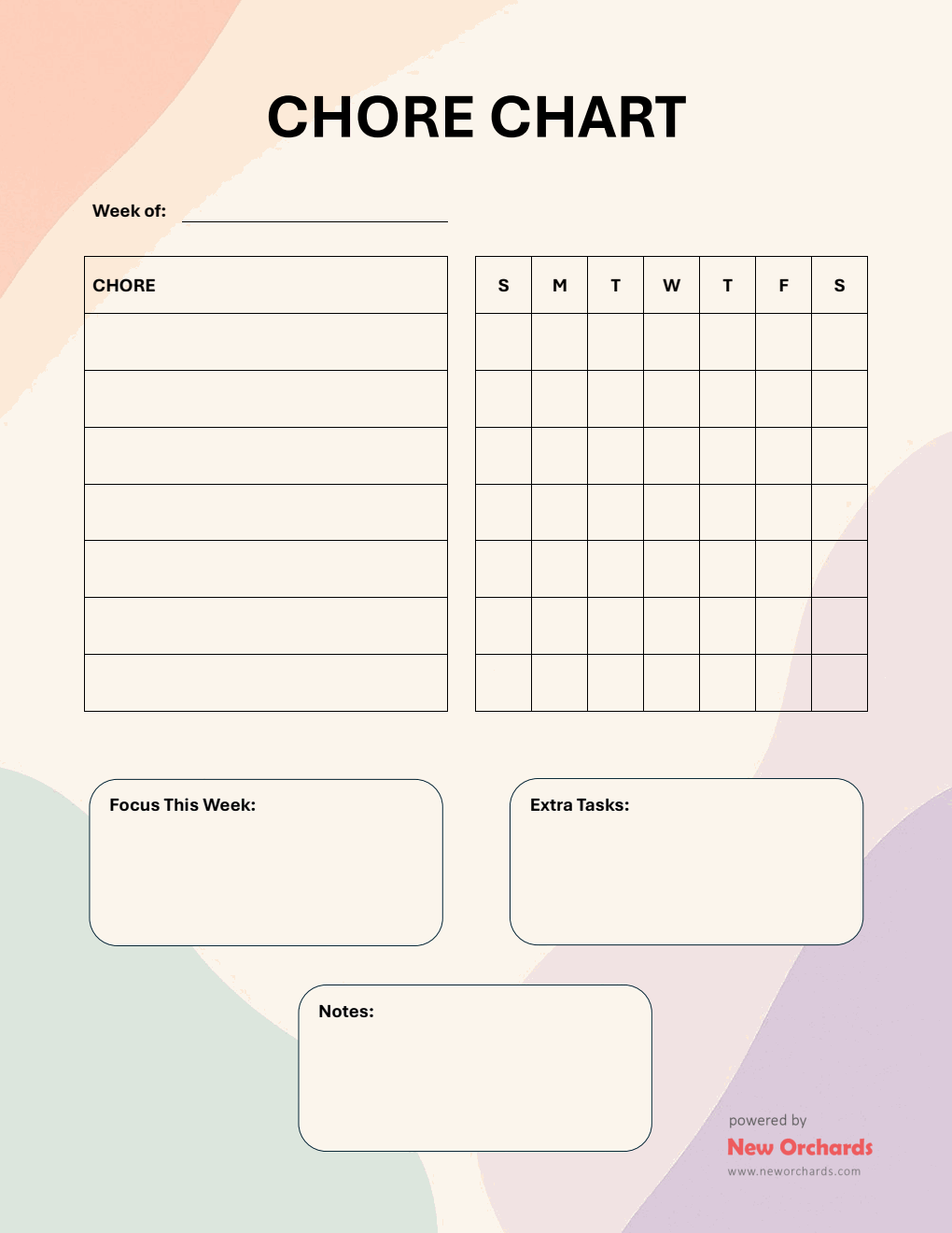 Chore Chart Template (Word)