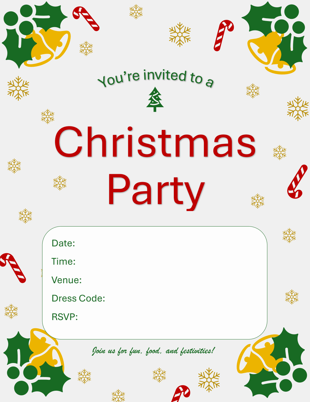 Free Printable Christmas Invitation Template Word