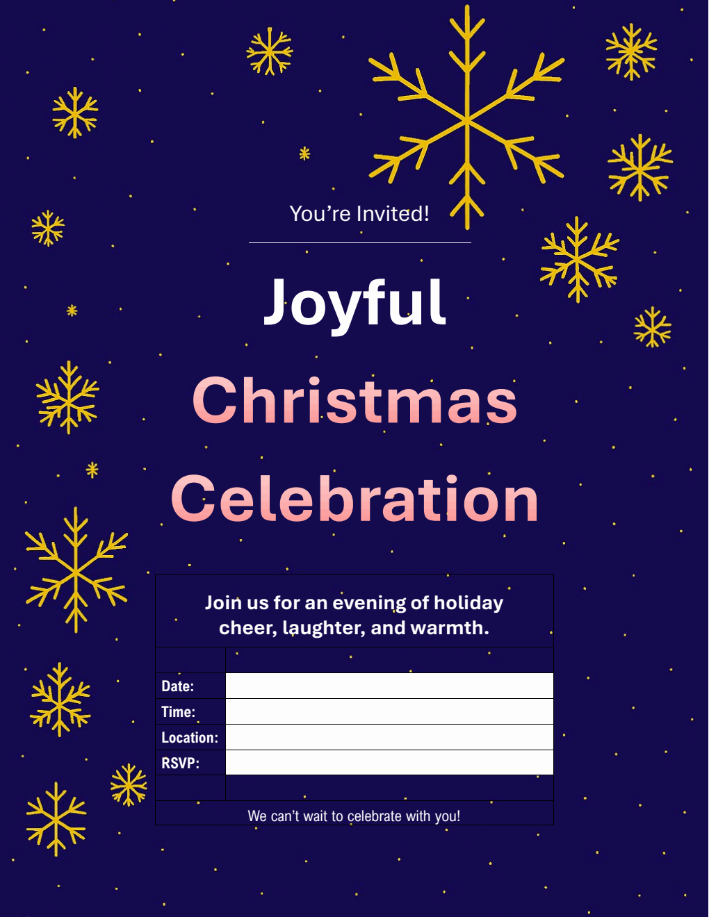Downloadable Christmas Party Invitation Template PDF