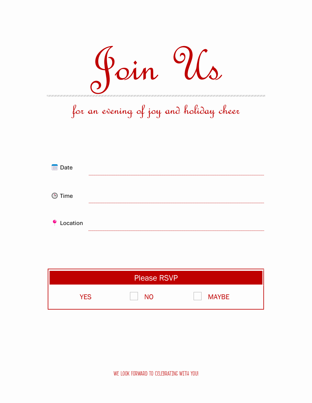Christmas Party Invitation Template - PDF (Simple)