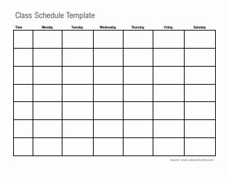 Class Schedule Template Word (Printable Landscape Planner)
