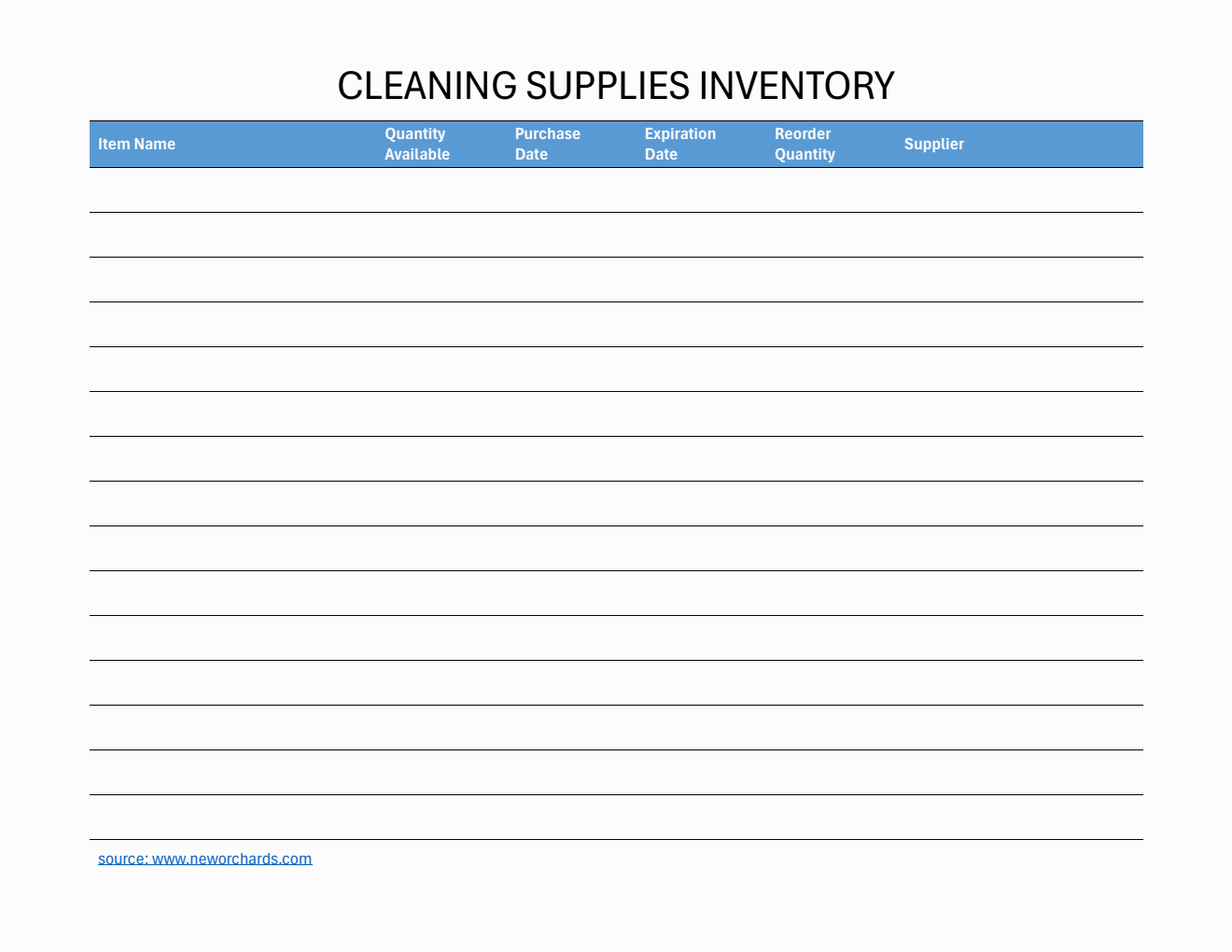 Free Editable Supplies Inventory Template (Word)