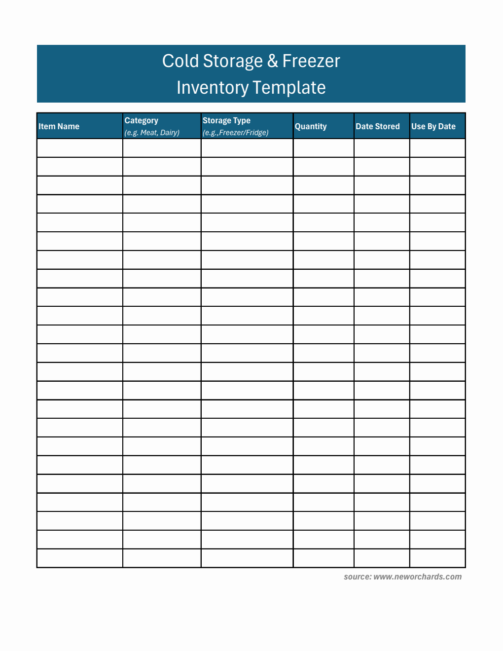 Blue Cold Storage & Freezer Inventory Template | Free Excel Download