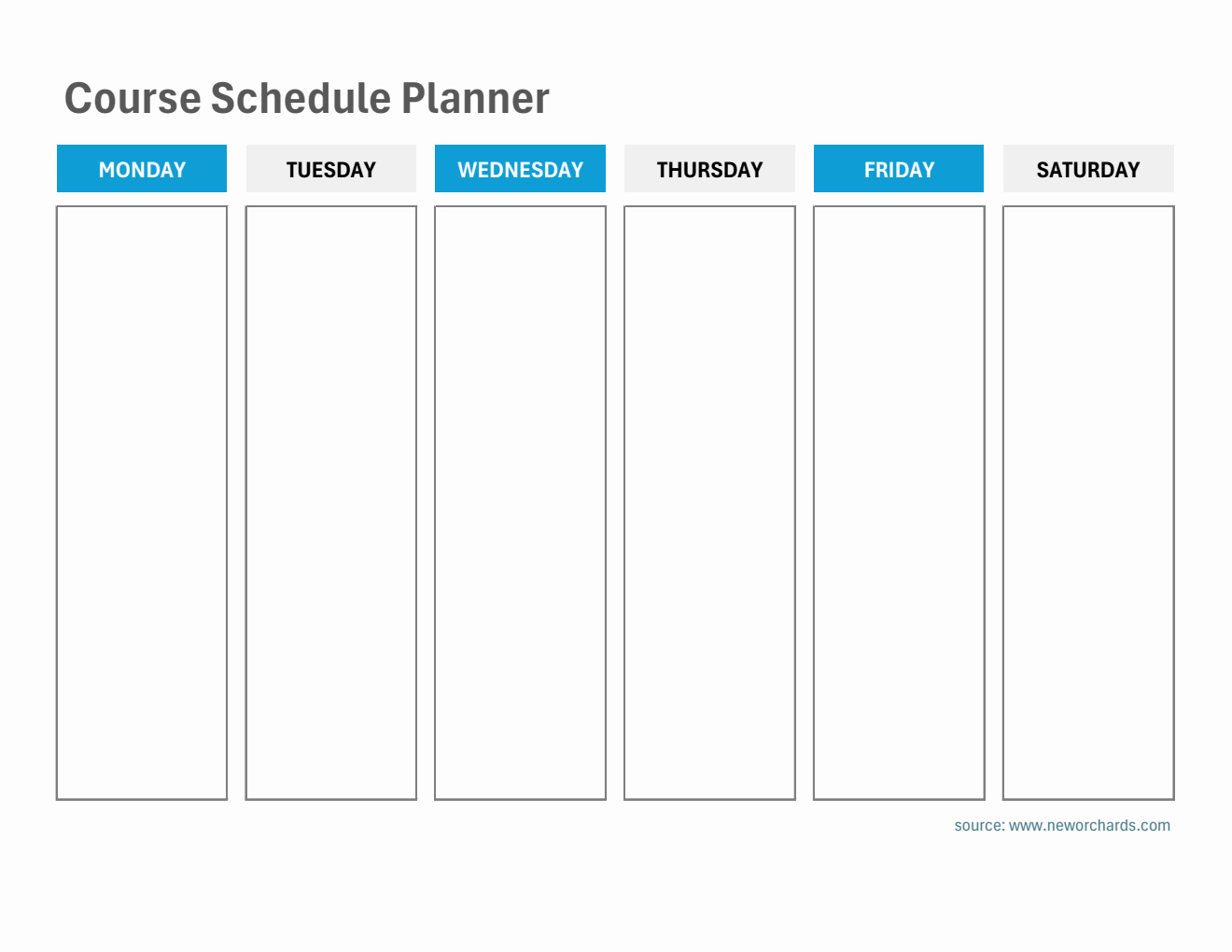 Course Schedule Planner  in Excel