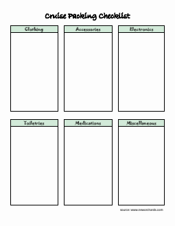 Free Cruise Packing Checklist Customizable in Word