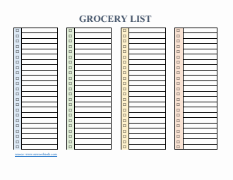 Customizable Grocery List Template | Free Download in Word