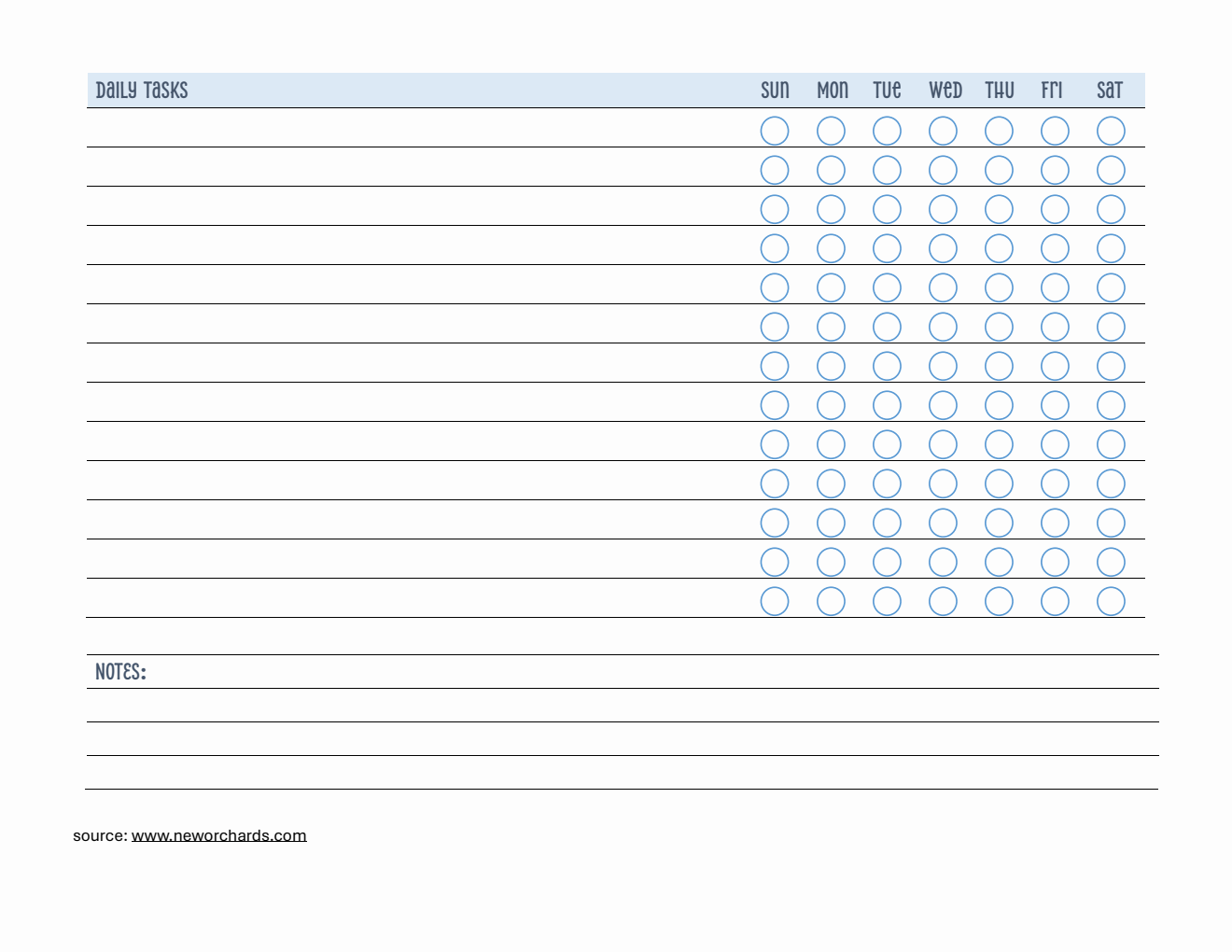 Free  Daily Checklist Template Word