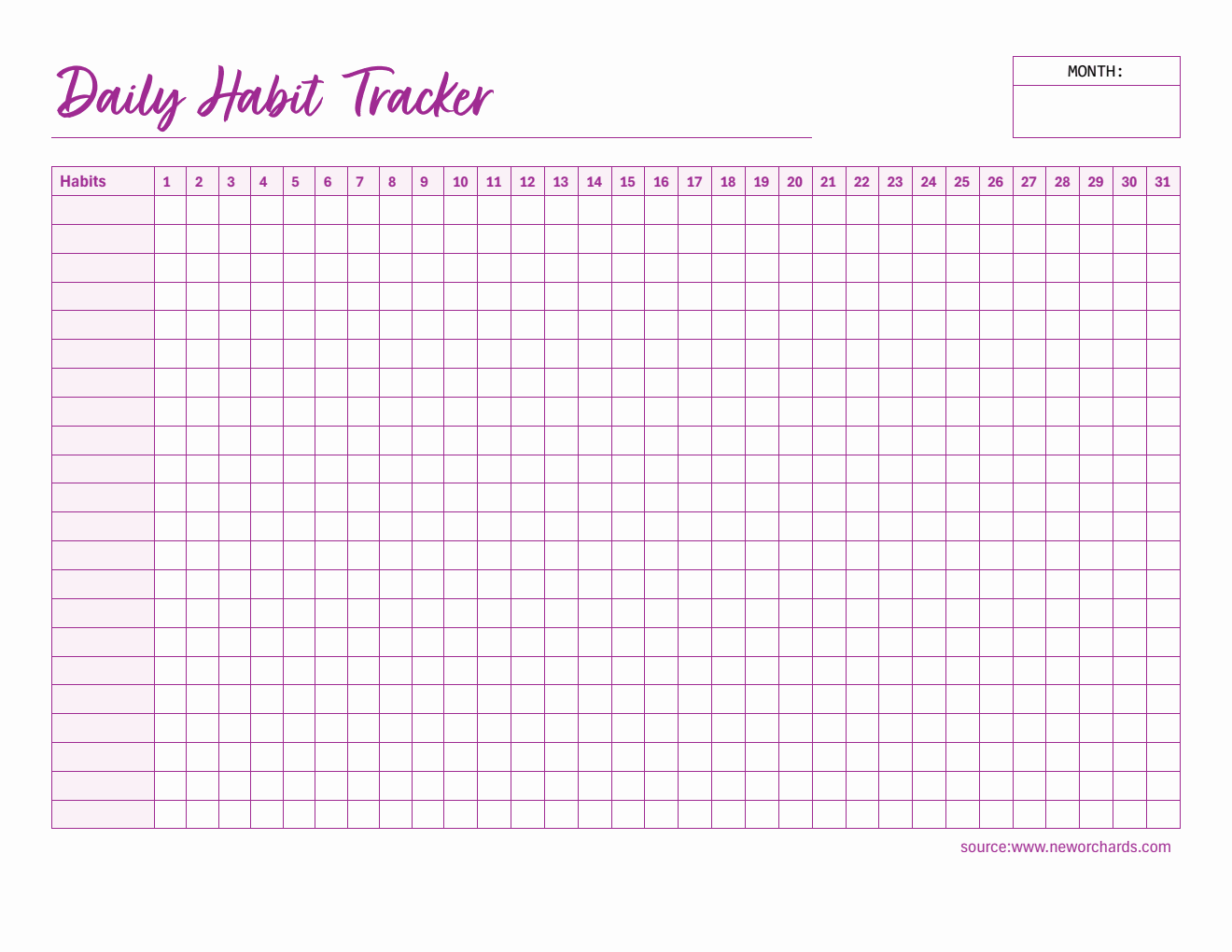  Daily Habit Tracker for Everyday Use (PDF)