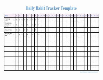 Editable Daily Habit Tracker for Everyday Use (Word)