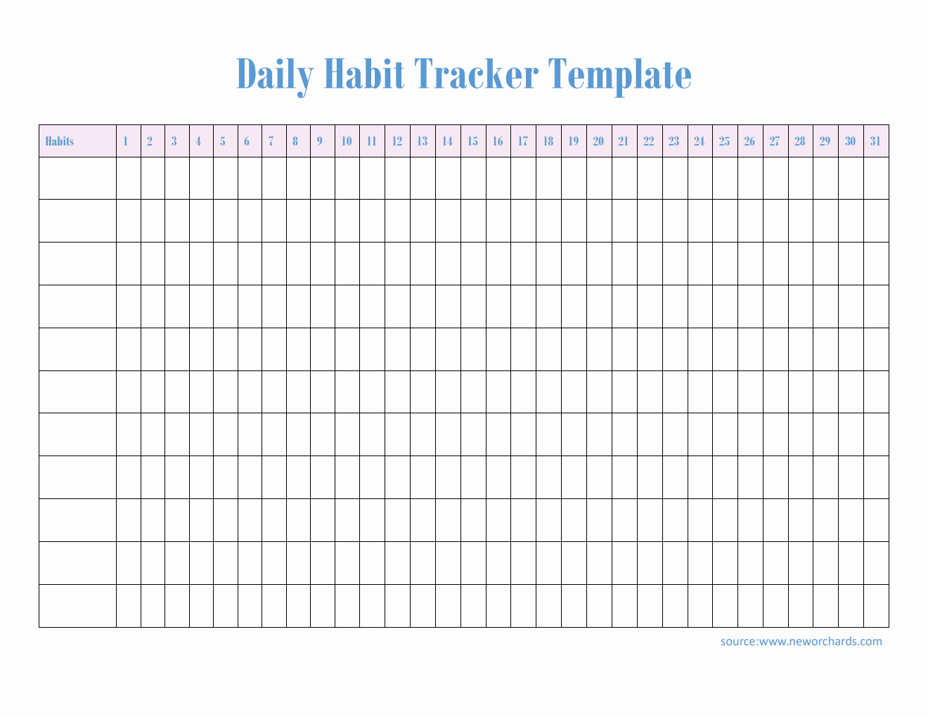 Editable Daily Habit Tracker for Everyday Use (PDF)