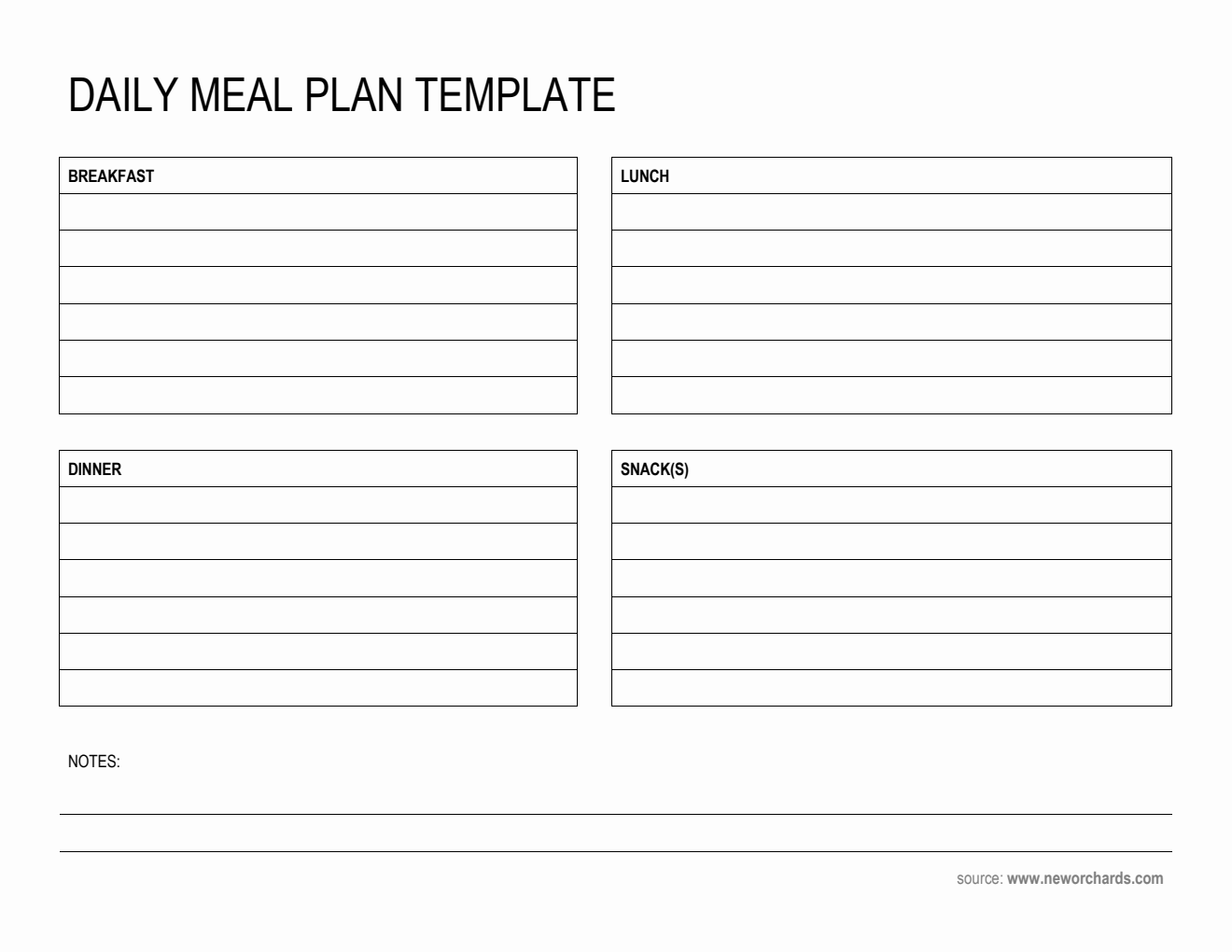 Free Printable Daily Meal Plan Template in PDF