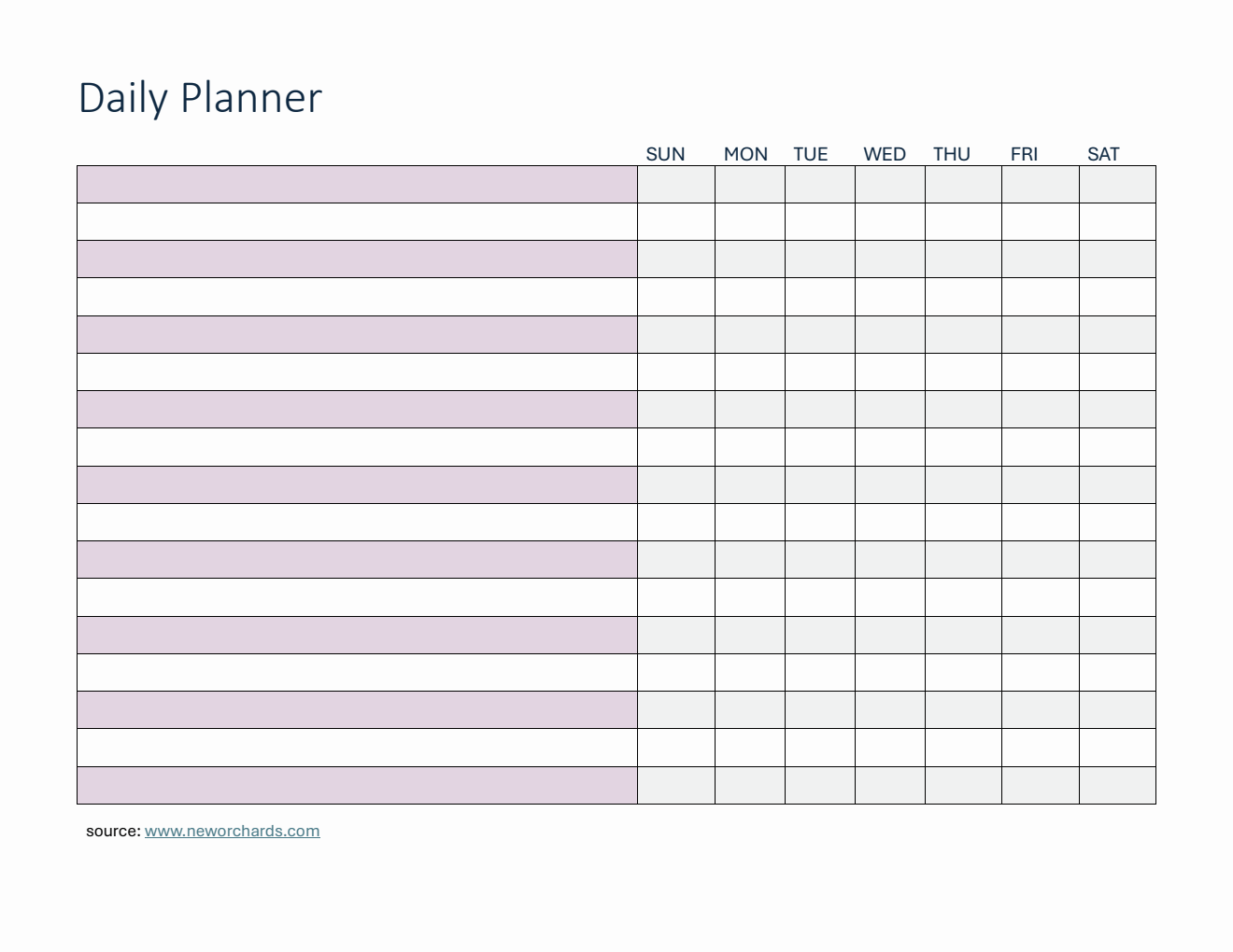 Free Daily Planner and Checklist Template in PDF  (Basic)