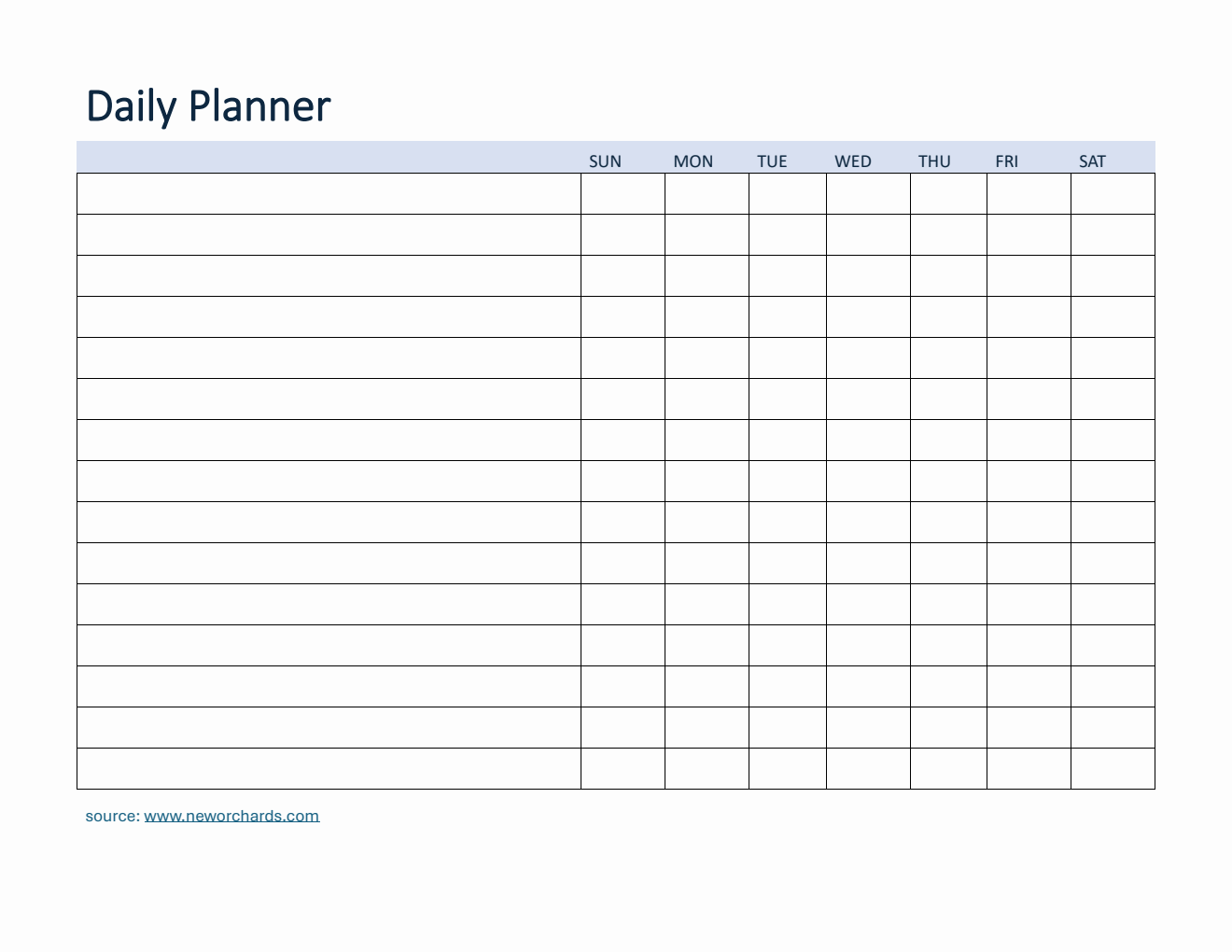 Free Daily Planner and Checklist Template in Word  (Customizable)