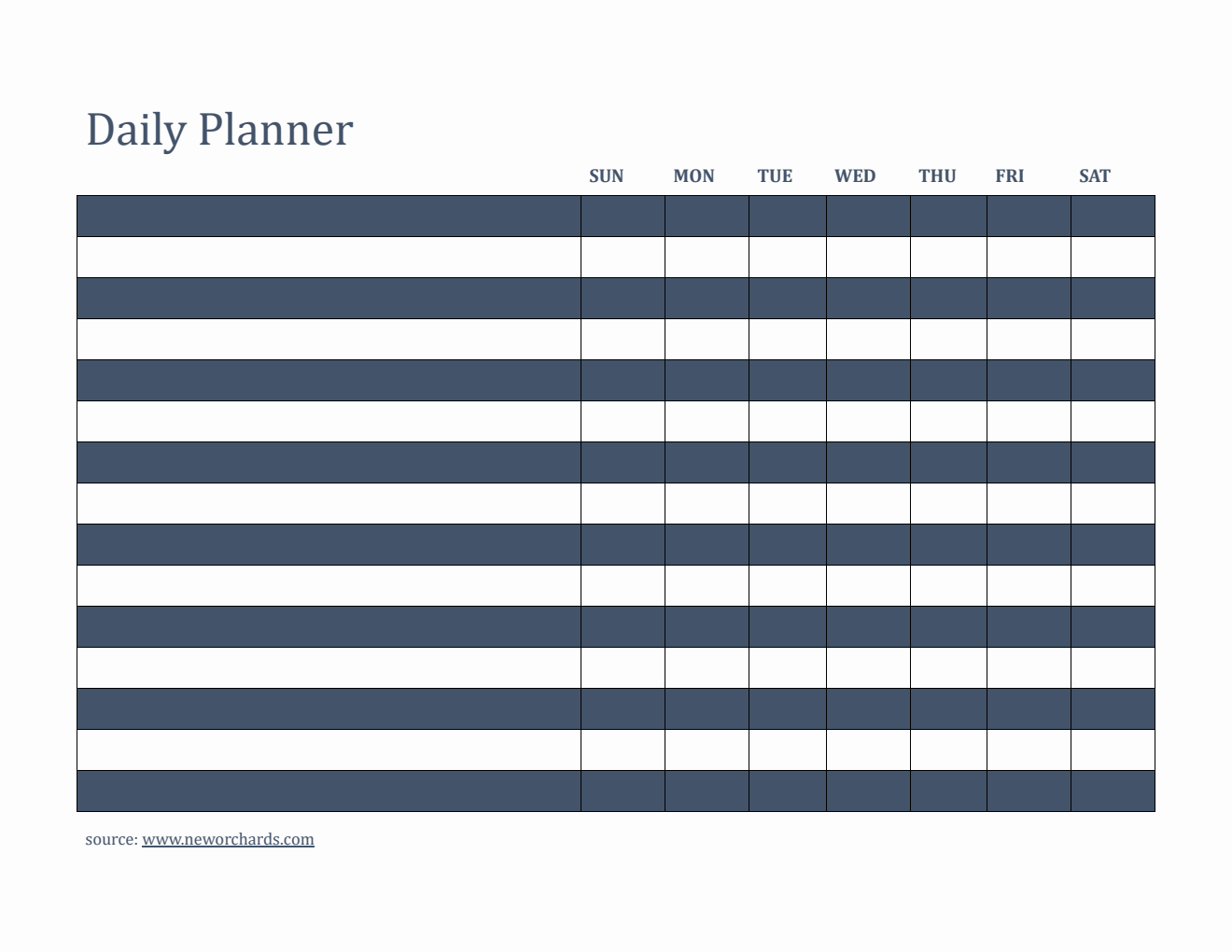 Free Daily Planner and Checklist Template in PDF  (Striped)