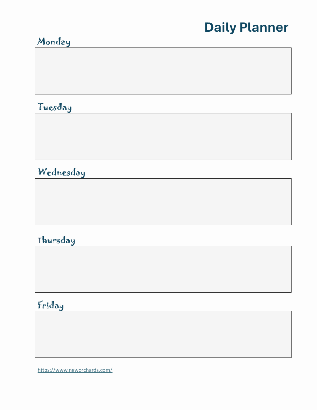 Free Printable  Daily Planner Template in Word