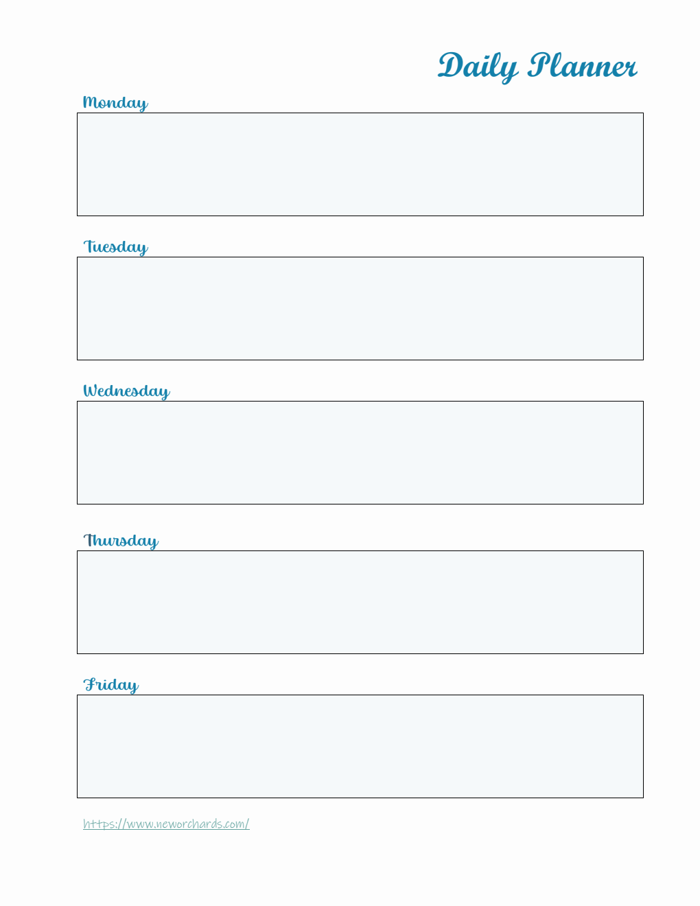 Free Downloadable  Daily Planner Template in PDF