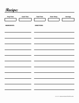 Editable Recipe Card Template - Word