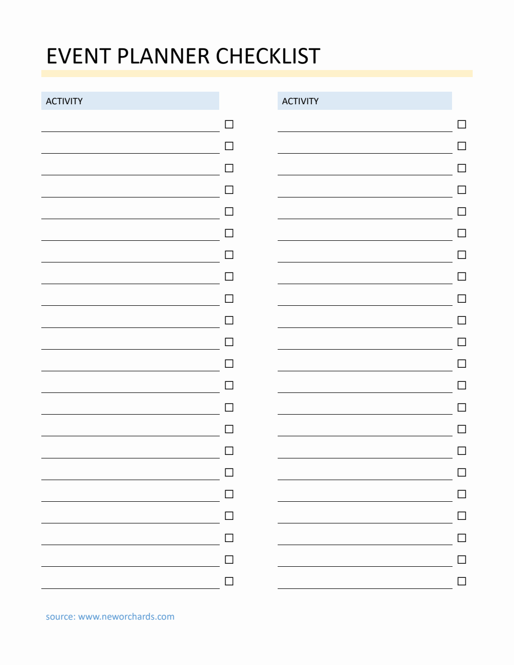  Event Planner Checklist Template Word