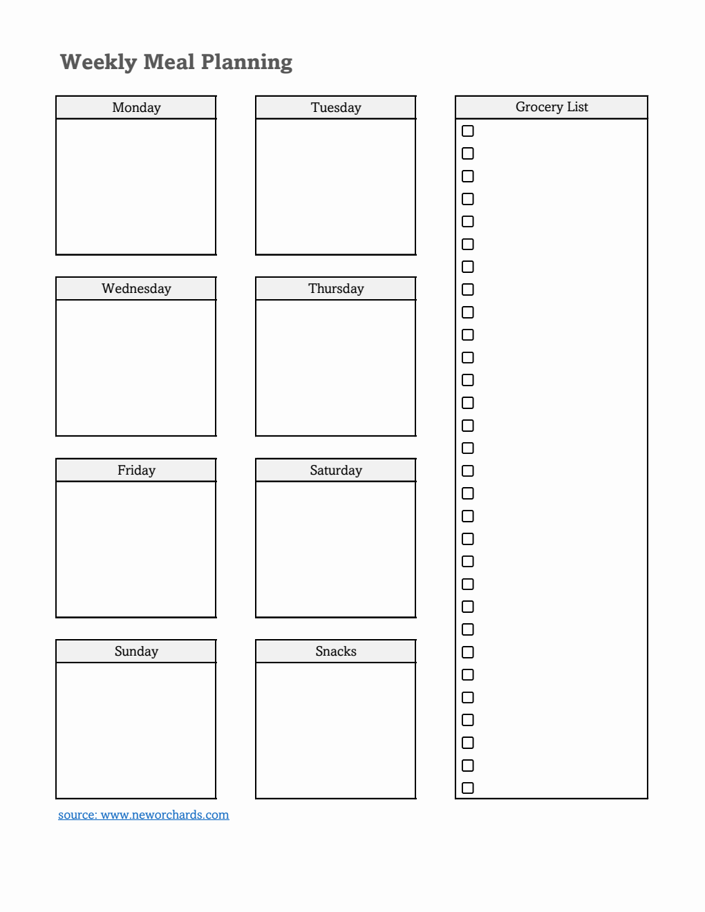 Family Meal Planning Template | Download in Excel