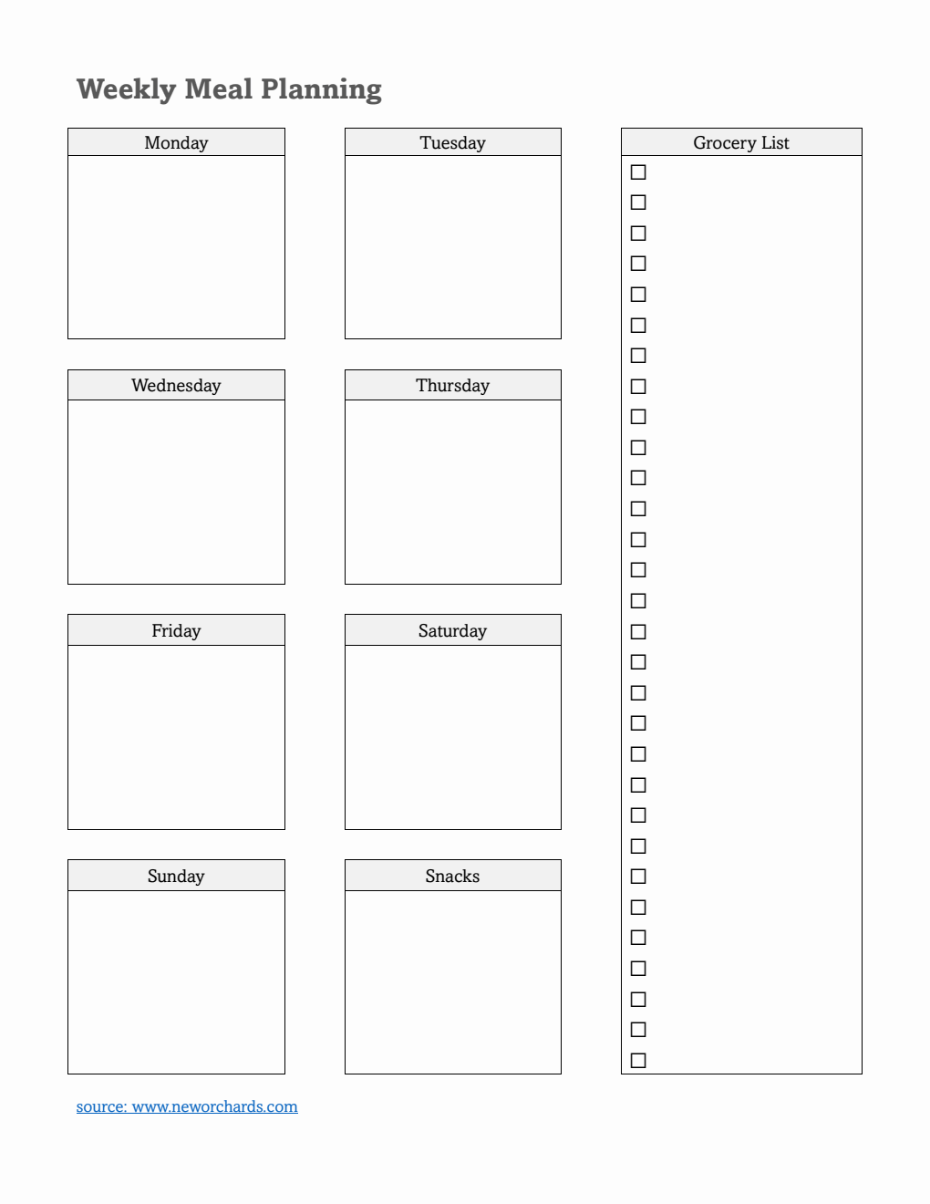 Family Meal Planning Template | Download in Word