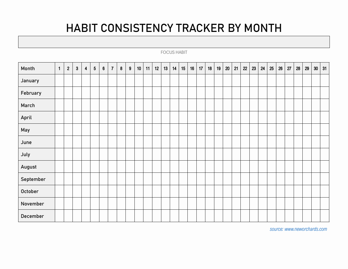  Habit Tracker Template in Word