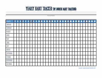Customizable Habit Tracker Template in Word