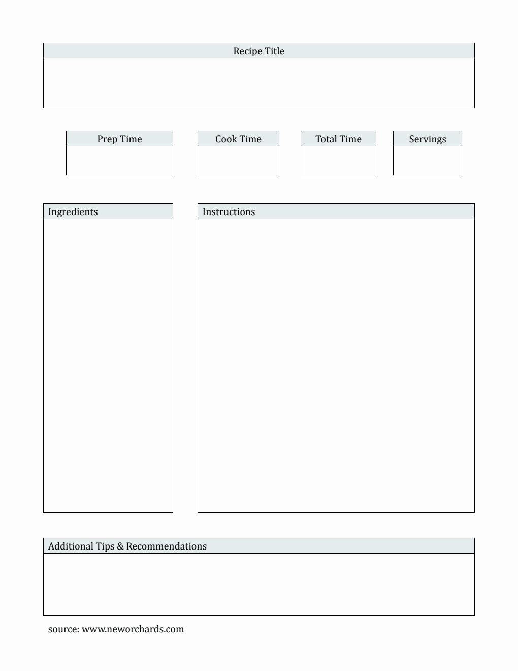 Recipe Card | Free to Download in PDF (Simple)