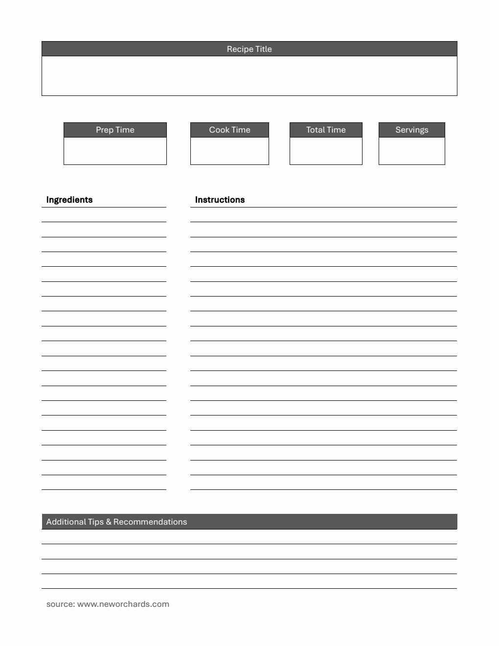 Recipe Card | Free to Download in PDF (Basic)
