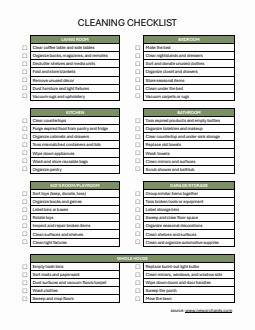  Cleaning Checklist | Free to Download and Customize in Word