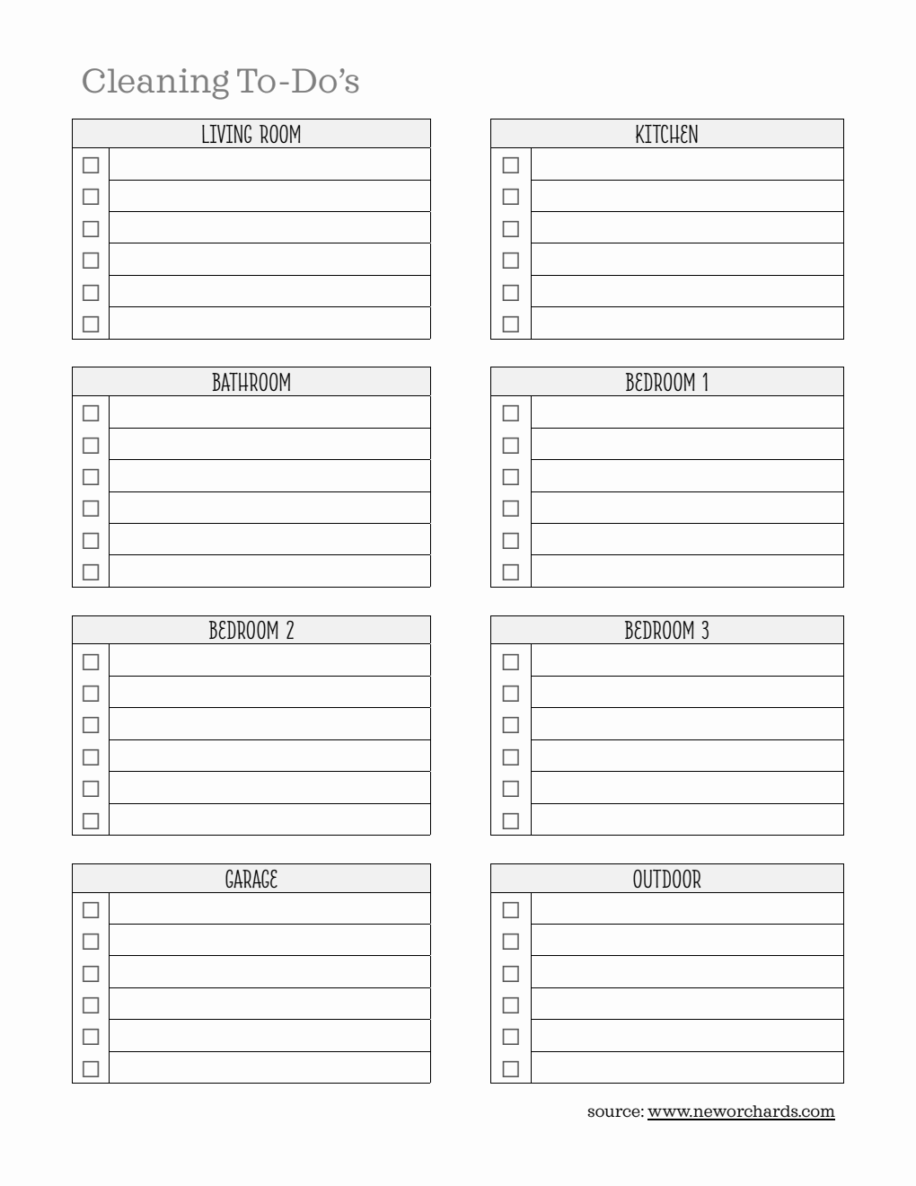 Blank Cleaning To-Do Template | Free Download in Word