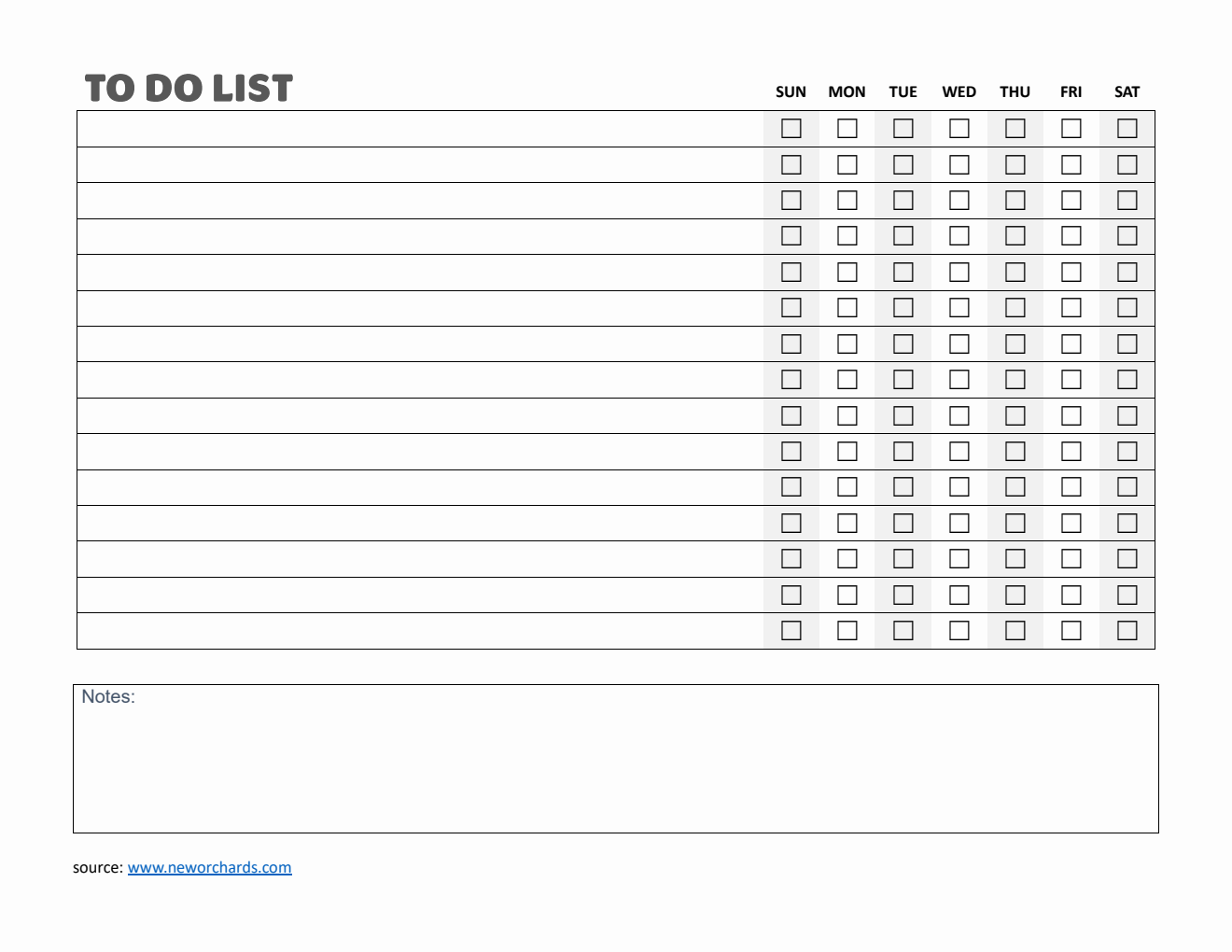 Free Editable Word To Do List Template