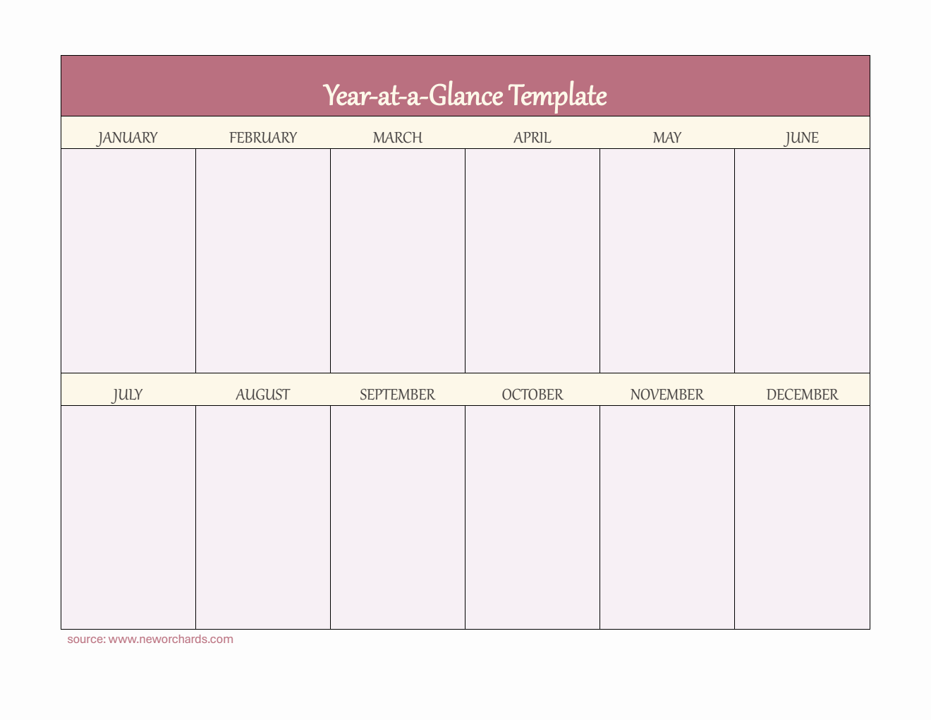Year-at-a-Glance Template Word