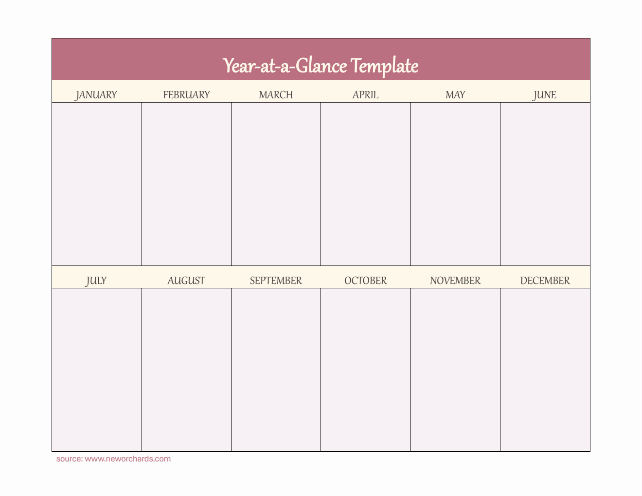 Year-at-a-Glance Template PDF