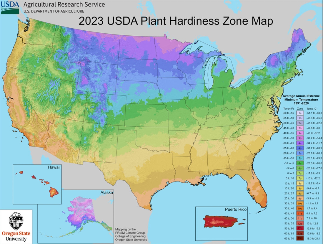 USDA Planting Zone Map