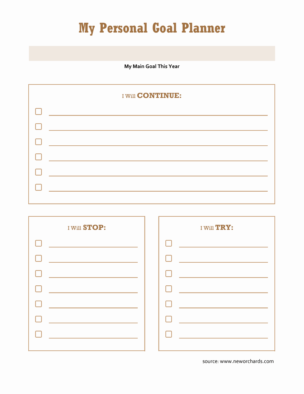 Free Customizable Goal Planner Template in Excel for Personal Growth